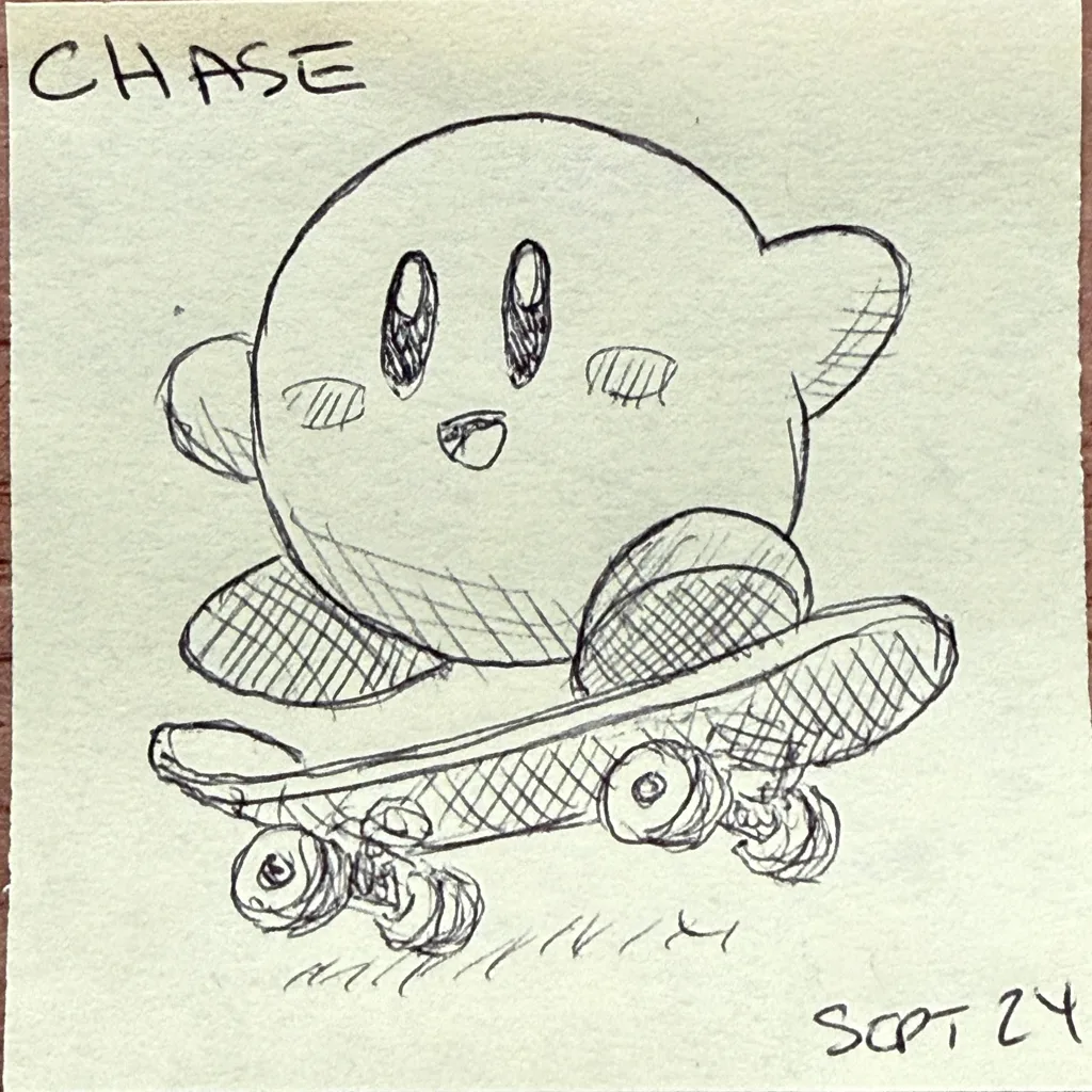 Skateboarding Kirby